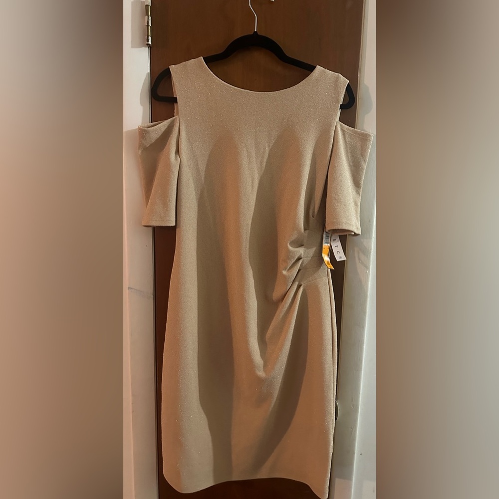 NWT Shimmery cold Shoulder Bodycon Dress Size 10/12